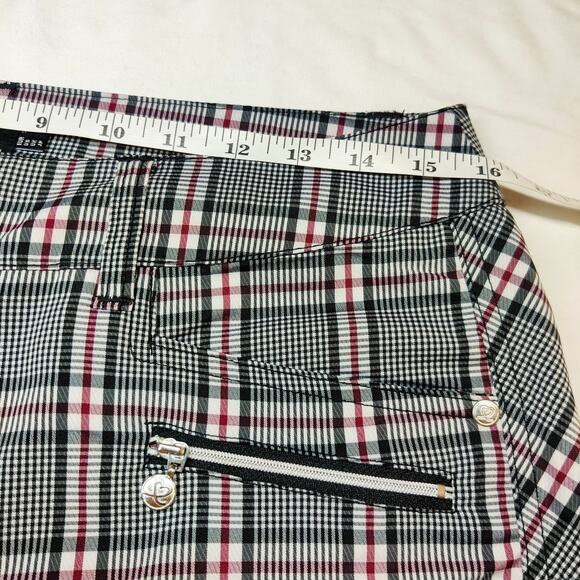 Daily Sports Born in Sweden Golf Pants Black Plaid 6 Technical Sporty Preppy - Picture 10 of 12